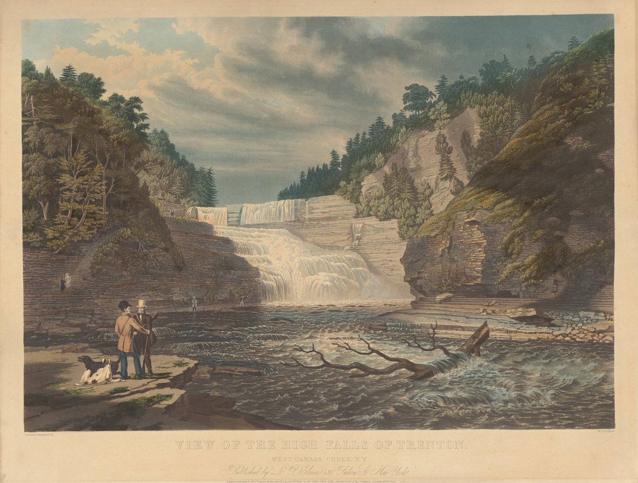 Näkymä Trentonin High Falls -putouksille: West Canada Creek, New York tekijältä William James Bennett