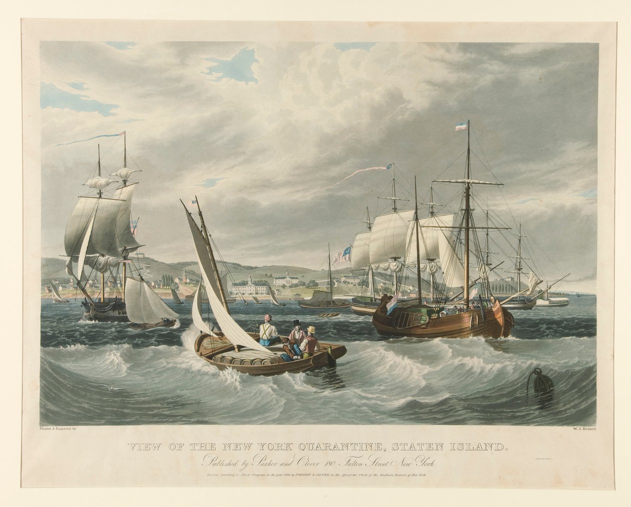 Näkymä New Yorkin karanteeniin, Staten Island. tekijältä William James Bennett
