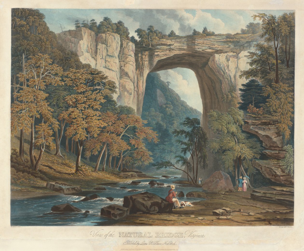 Näkymä Natural Bridgelle tekijältä William James Bennett after Jacob C. Ward