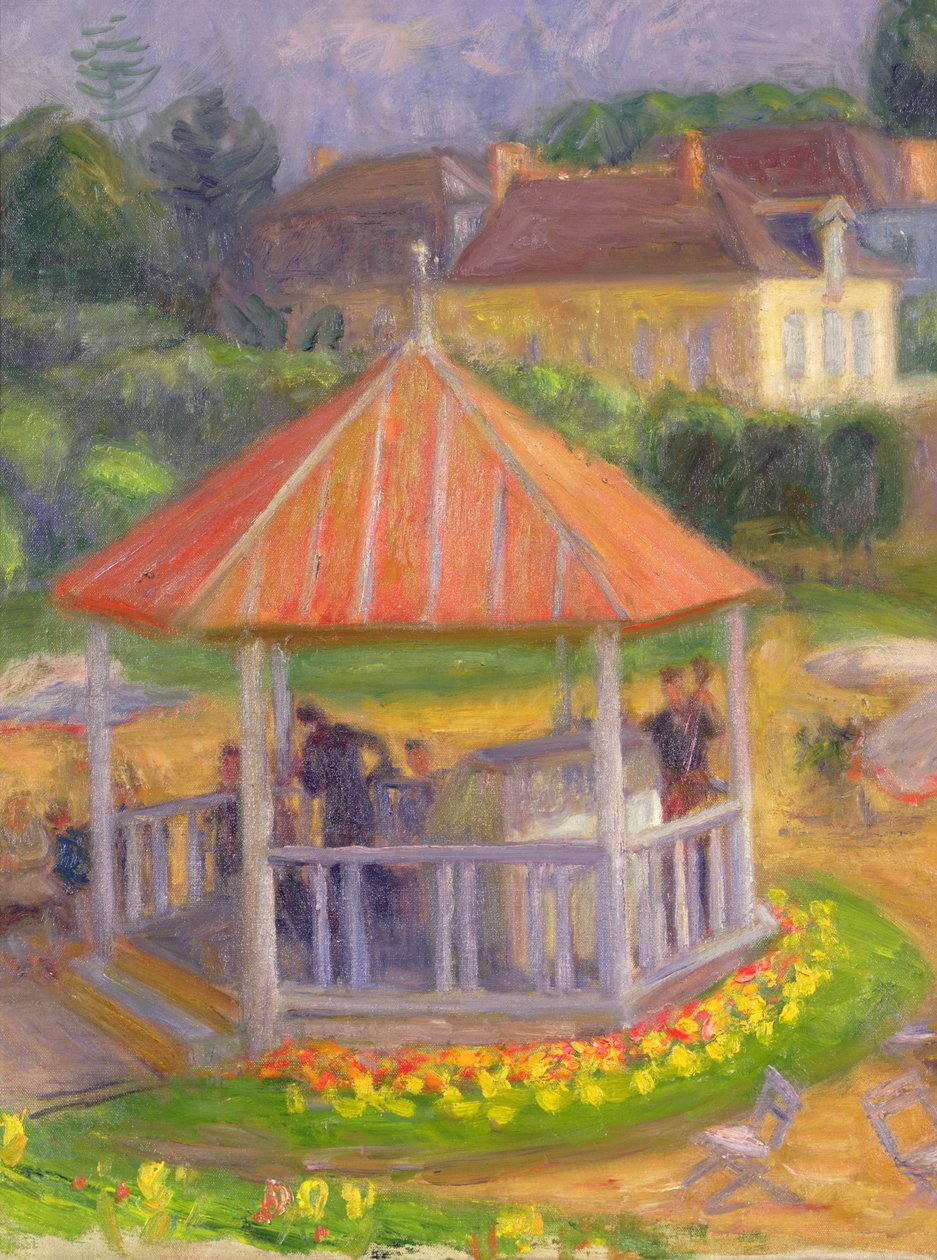 Bandstand (öljy kankaalle laudalle) tekijältä William James Glackens