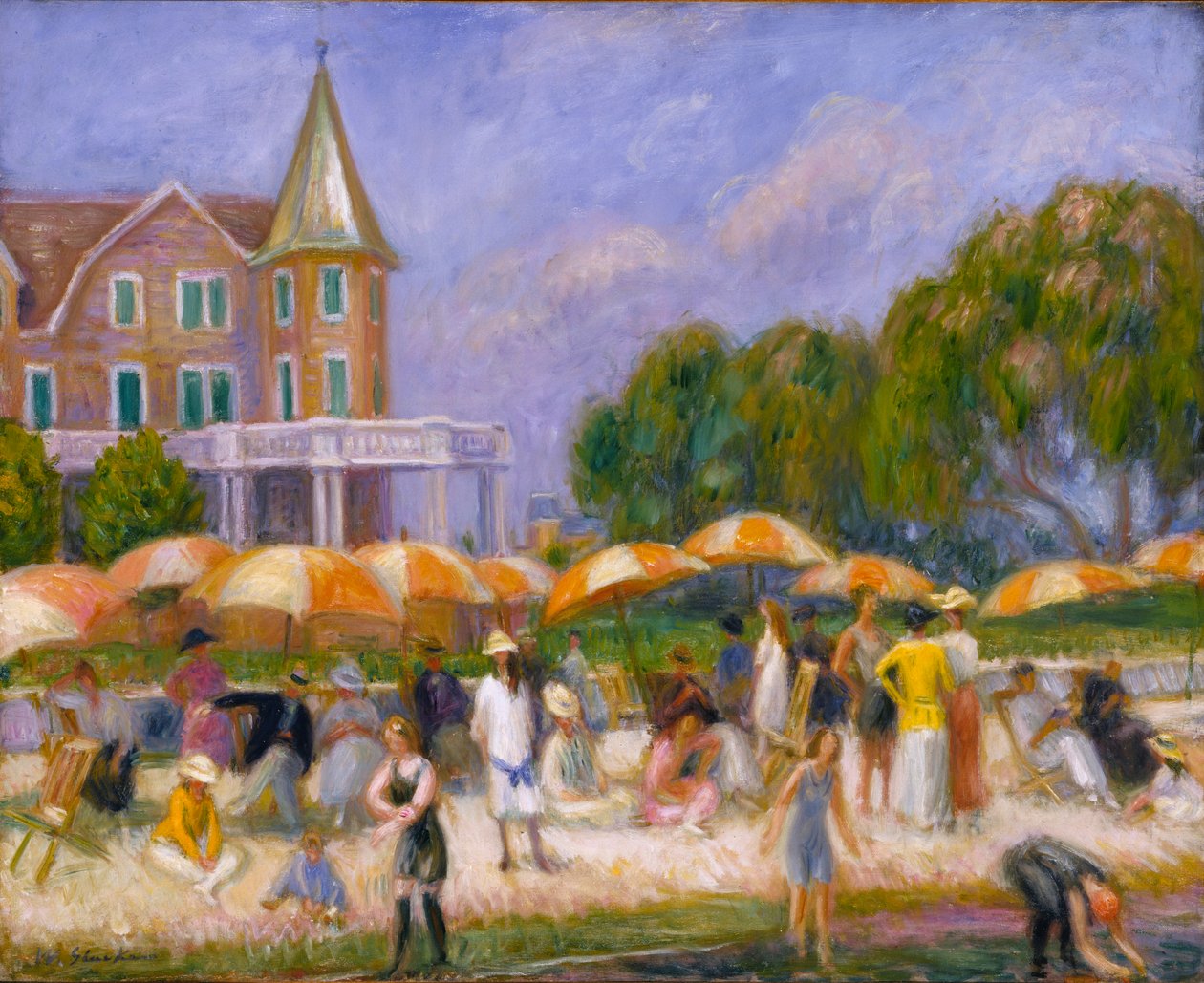 Sateenvarjot Blue Pointissa, n. 1915. tekijältä William James Glackens
