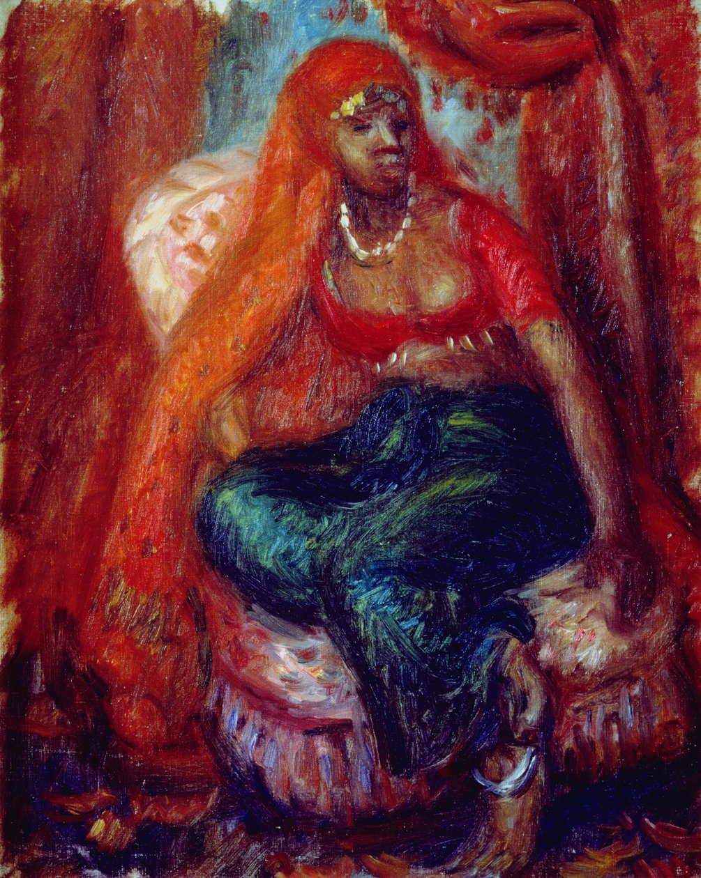 Musta nainen puvussa tekijältä William James Glackens