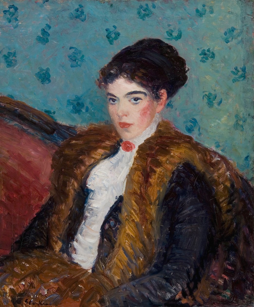Tyttö kettuturkiksilla tekijältä William James Glackens