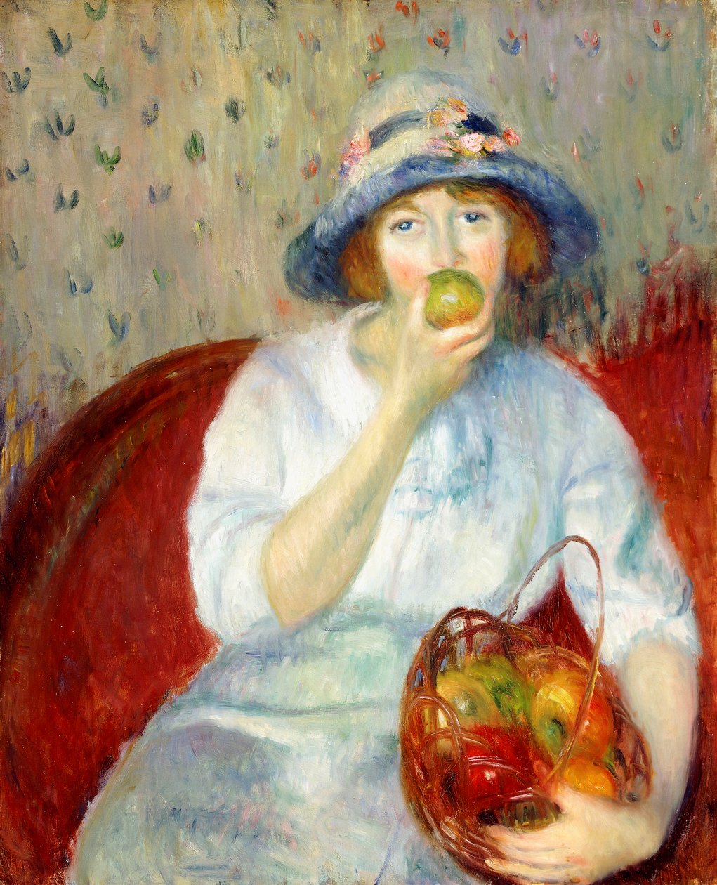 Tyttö vihreällä omenalla tekijältä William James Glackens