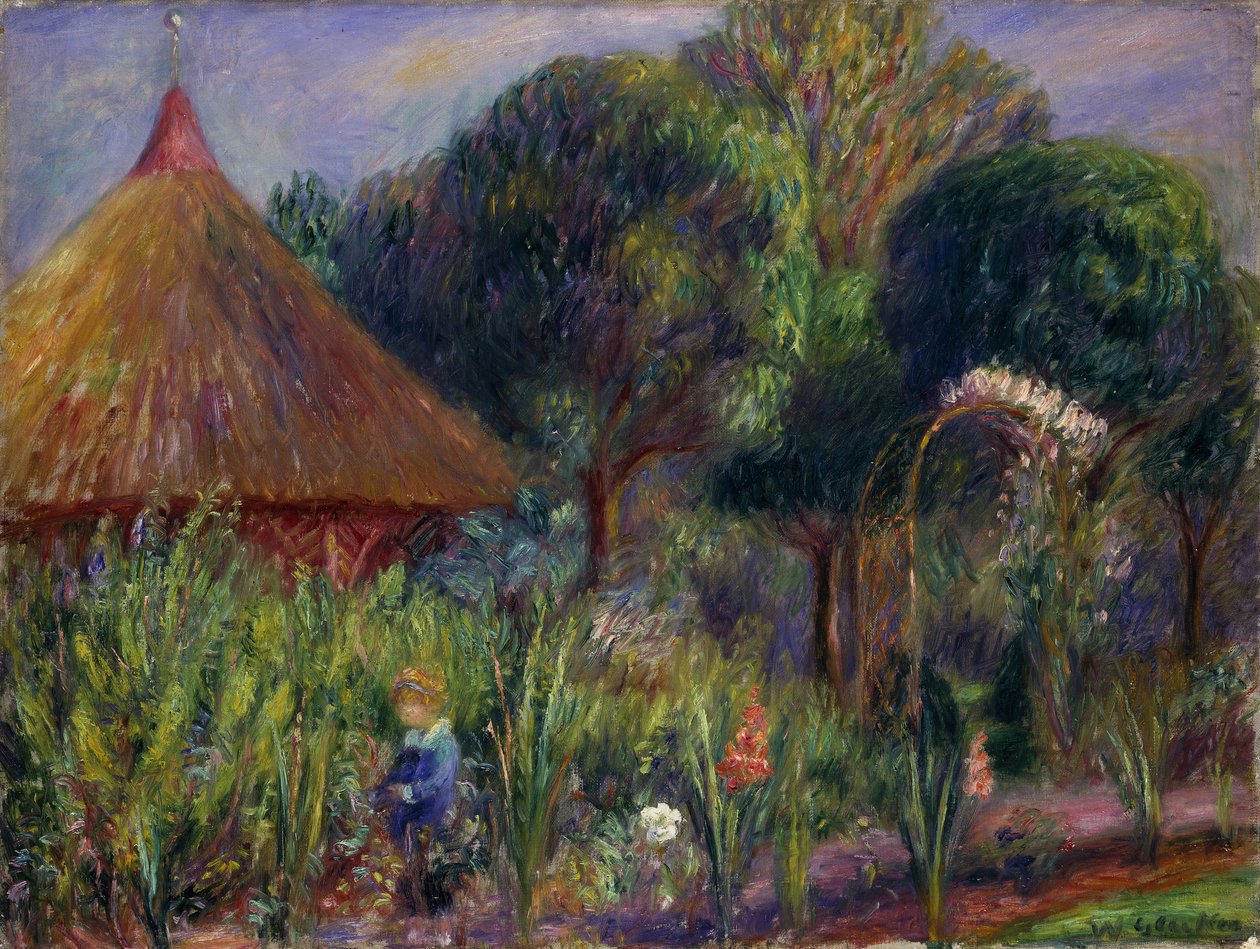 Lenna kesämökillä, n. 1917 (öljy kankaalle) tekijältä William James Glackens