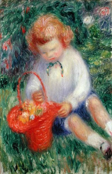Lenna kukkakorin kanssa (öljy kankaalle) tekijältä William James Glackens