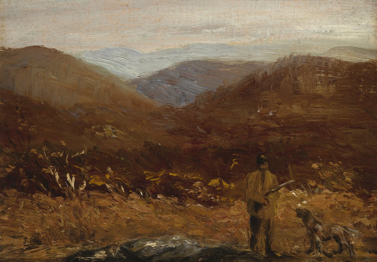 Mies koiran kanssa Hunter tekijältä William James Glackens