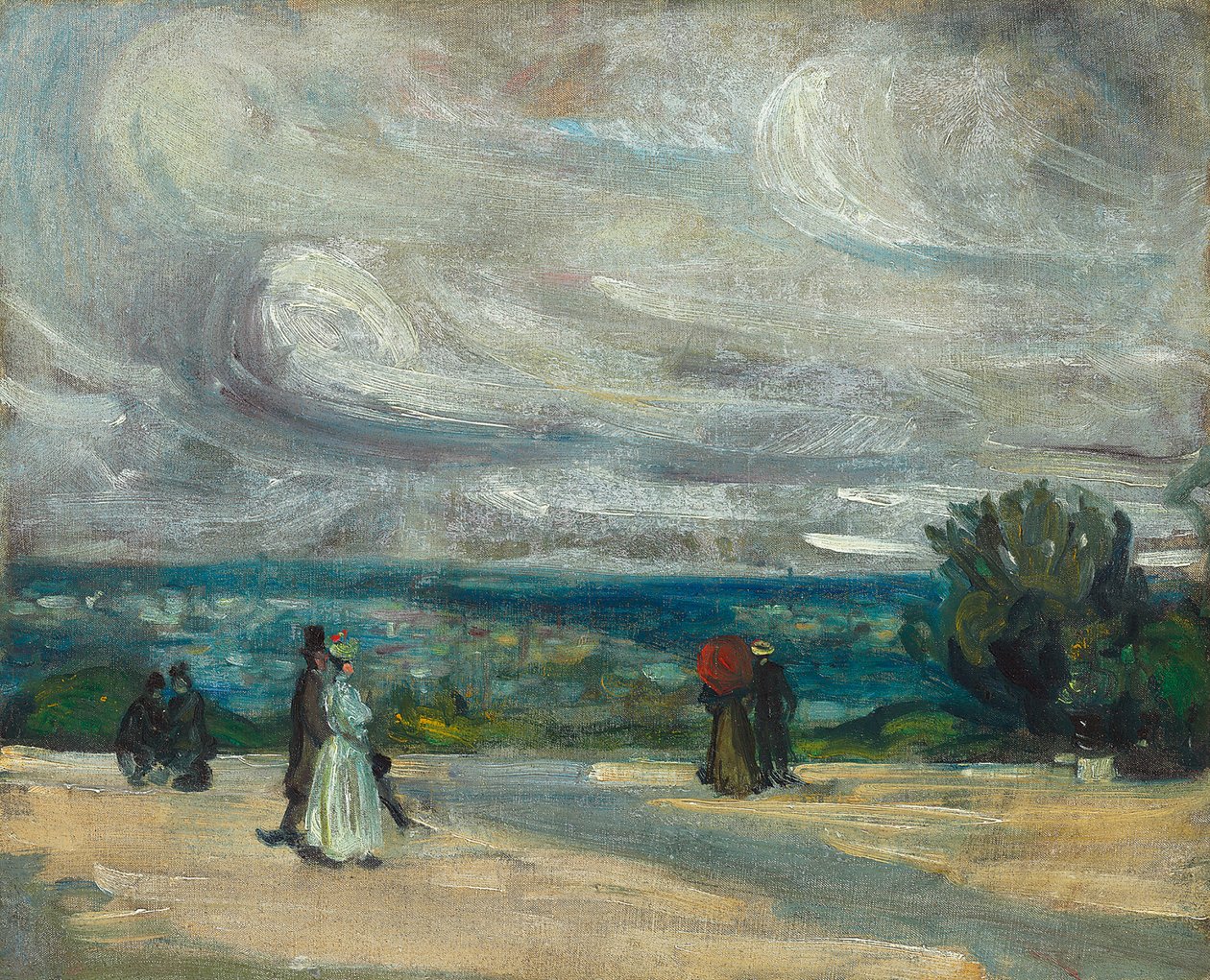 The Terrace (öljy kankaalle) tekijältä William James Glackens