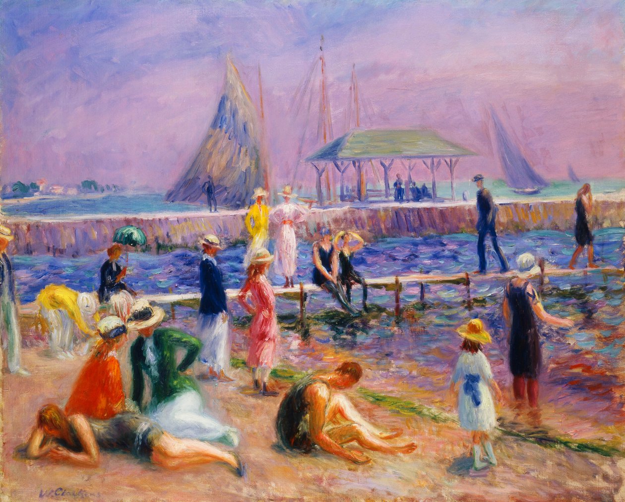 Town Pier - Blue Point, Long Island tekijältä William James Glackens