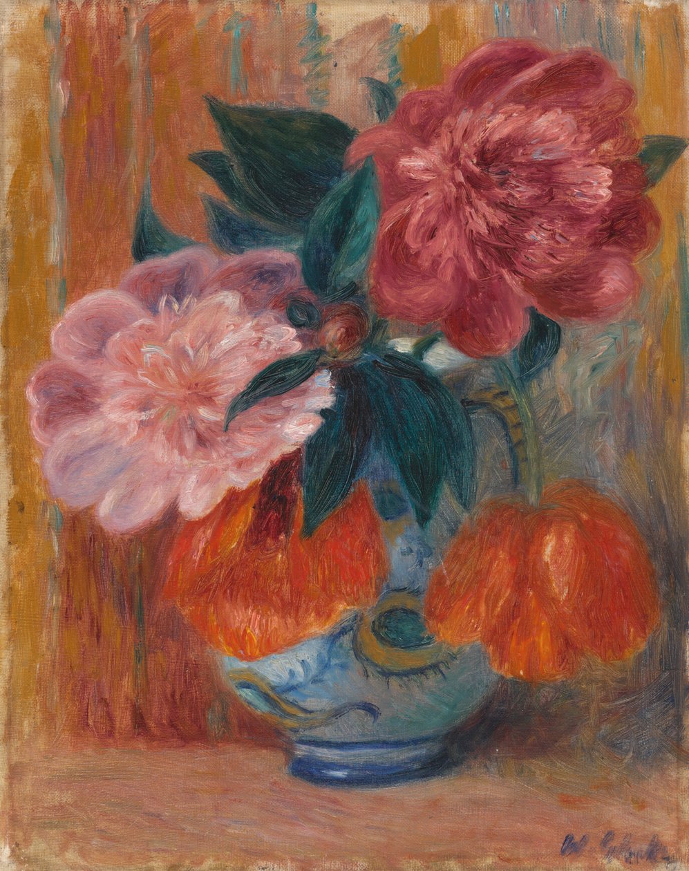 Tulppaanit ja pionit kannussa tekijältä William James Glackens