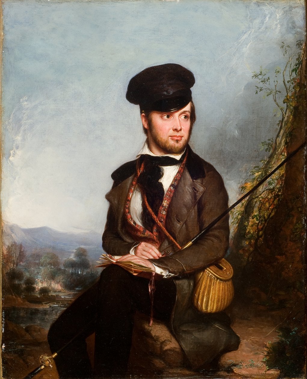 Kalastaja (Charles Lanmanin muotokuva) 1846 (Öljy kankaalle) tekijältä William James Hubard