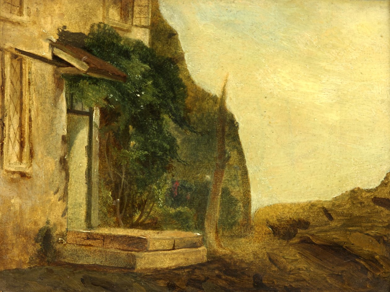 Mökin oviaukko (öljy paneelissa) tekijältä William James Muller