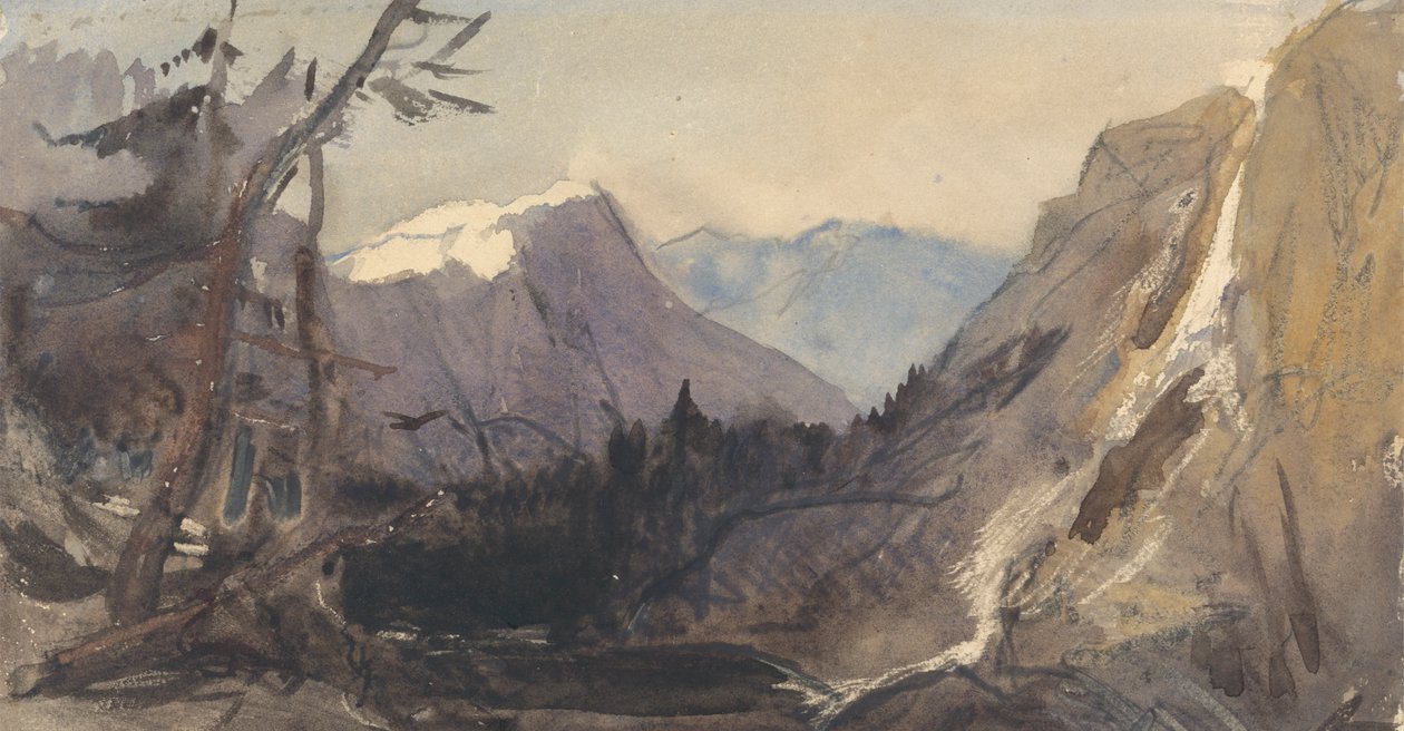 Alppien maisema, mahdollisesti Matterhorn tekijältä William James Muller