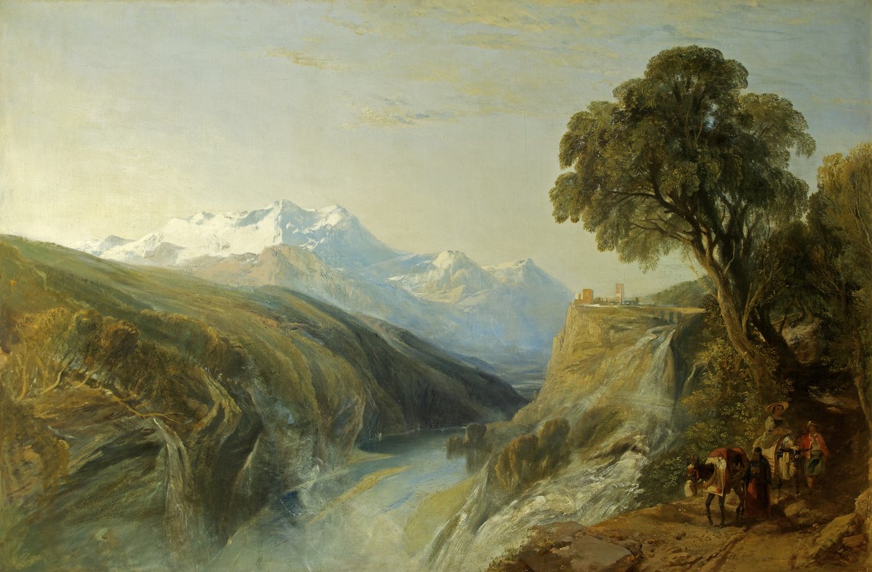 Alpine Scene (öljy kankaalle) tekijältä William James Muller