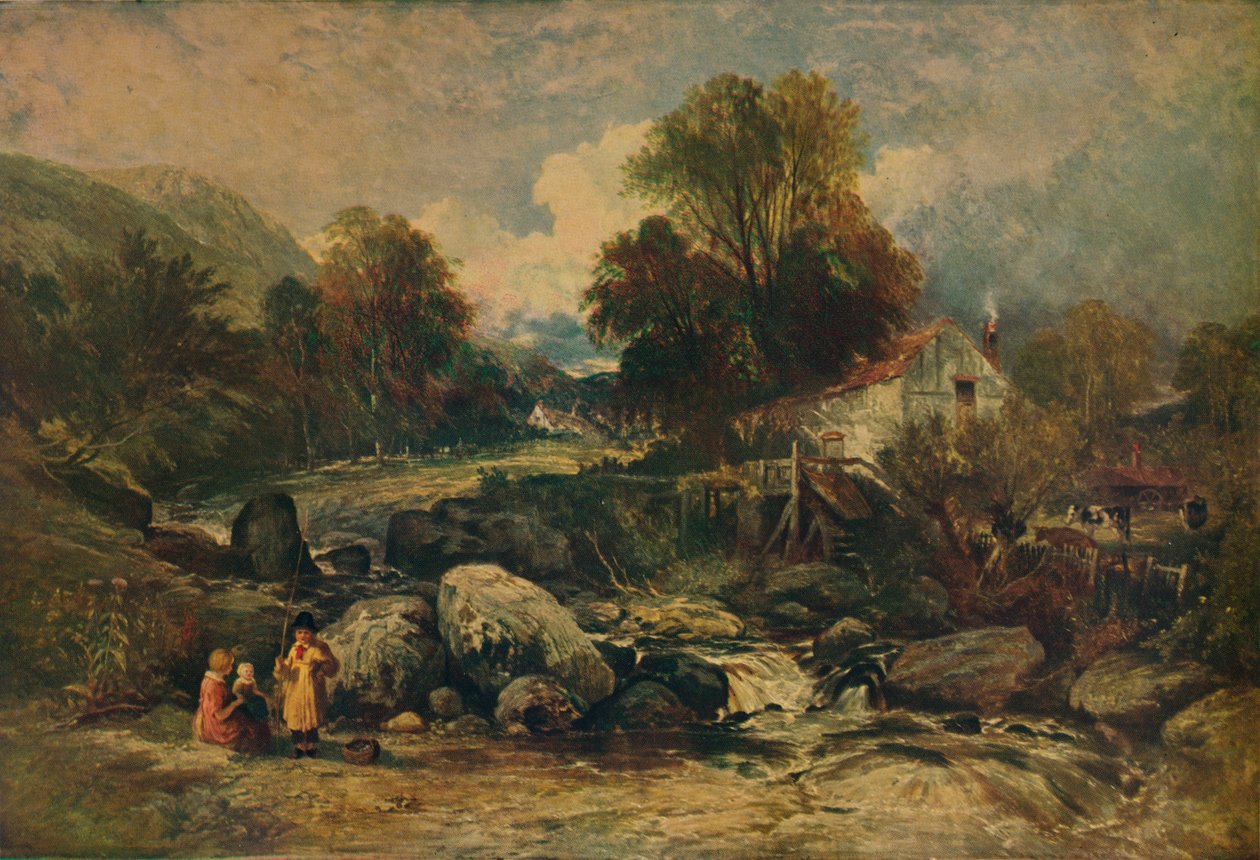 Dol-y-Garrogin tehdas lähellä Llanrwstia, Caernarvonshire, 1844 tekijältä William James Muller