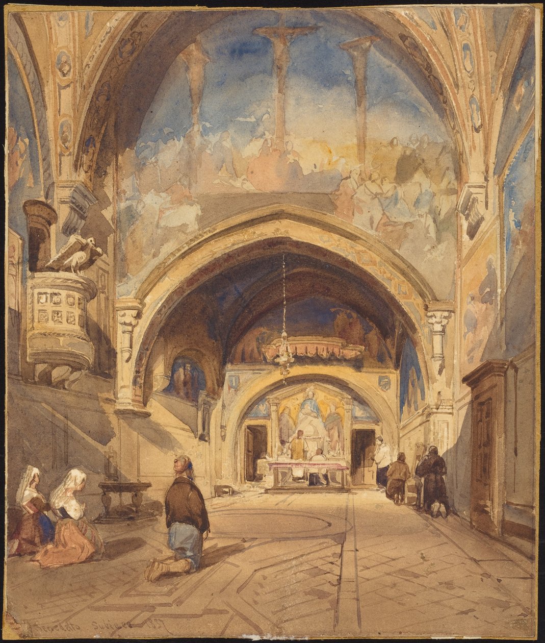 San Benedetton kirkon sisätila Subiacossa tekijältä William James Muller