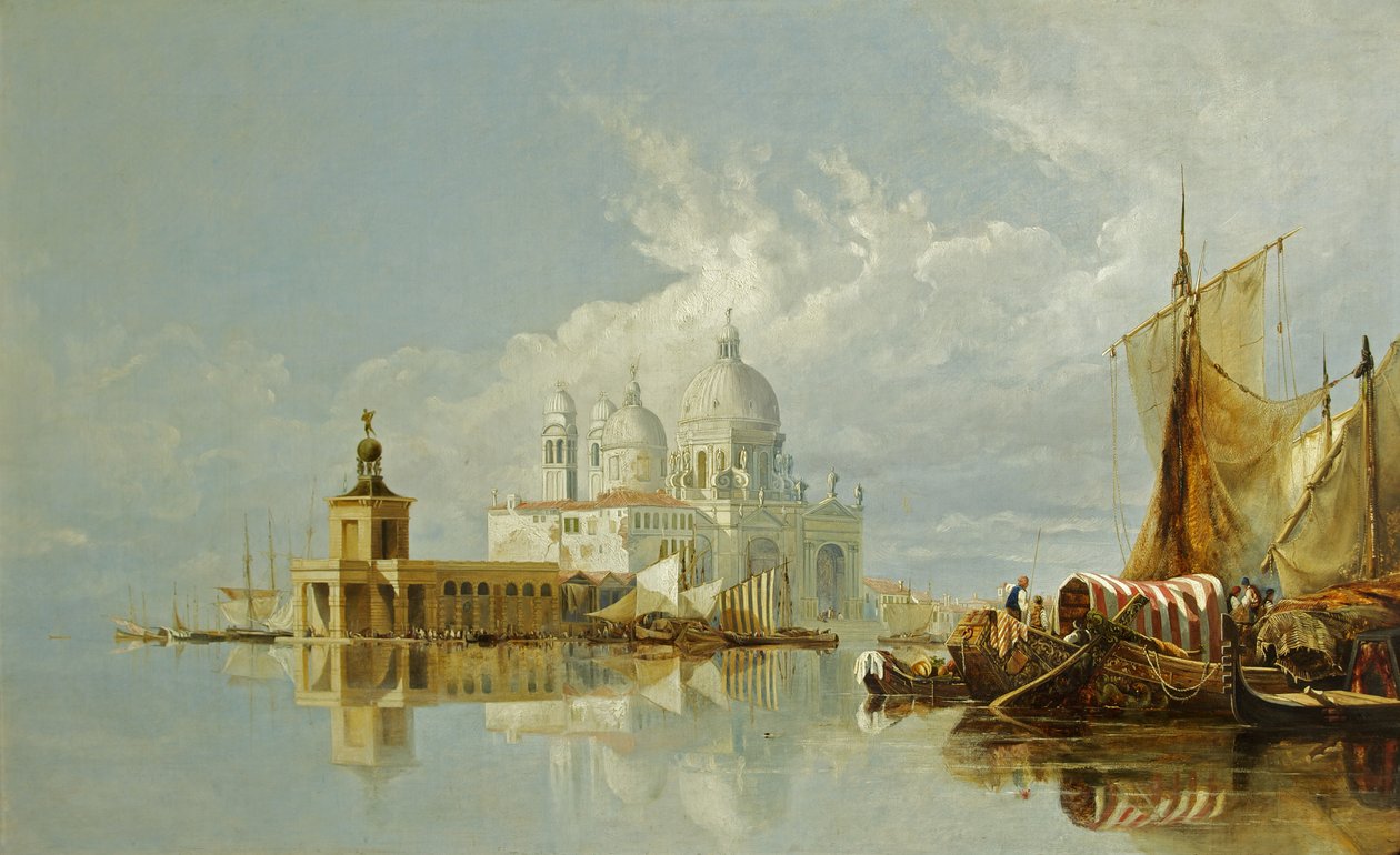 Santa Maria della Salute, Venetsia, Italia (öljy kankaalle) tekijältä William James Muller