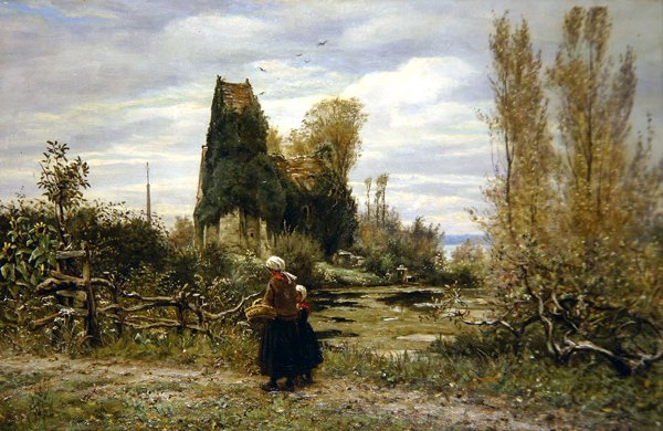 A Path by a Ruin (öljy kankaalle) tekijältä William John Hennessy