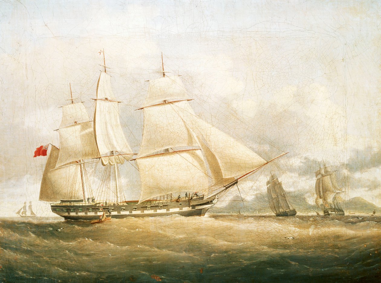Laiva "Sir Edward Paget" (1822), 1700-luvun loppu - 1800-luvun puoliväli (öljymaalaus) tekijältä William John Huggins