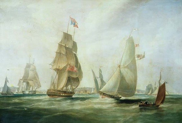 Yachts Kilpailemassa linnasta, Cowes (öljy) tekijältä William John Huggins