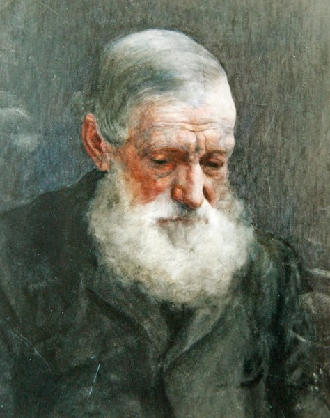 Muotokuva parrakas herrasmies, n.1880 (vesiväri paperille) tekijältä William John Wainwright