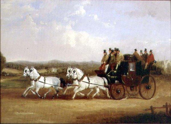 The Brighton Coach on the Open Road (öljy kankaalle) tekijältä William Joseph Shayer