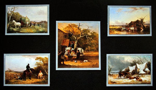 Farming Seasons, viisi kappaletta (öljyä aluksella) tekijältä William Joseph Shayer