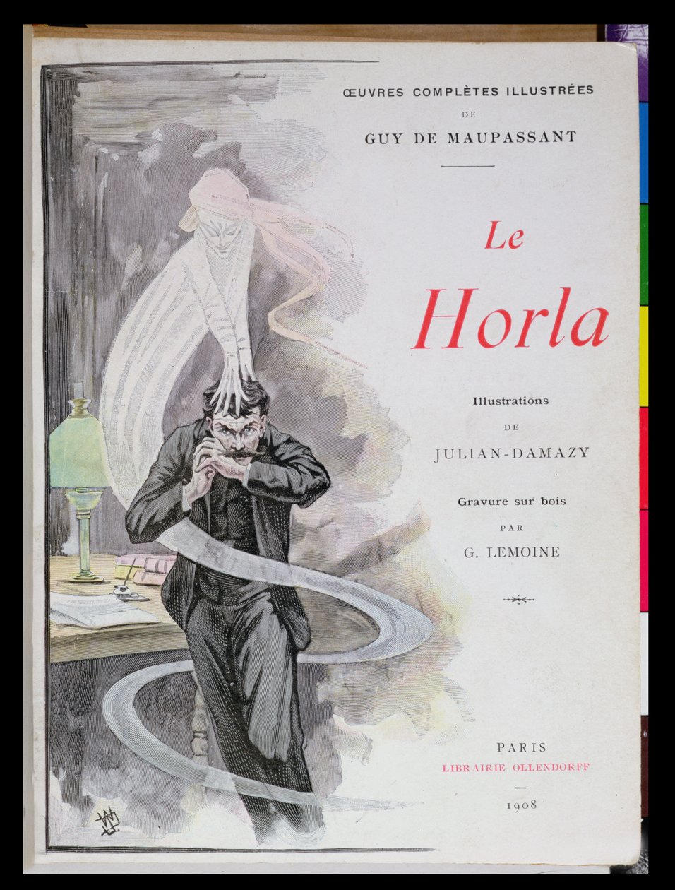 Guy de Maupassantin (1850-93) Le Horlan etukansi 1908 tekijältä William Julian Damazy