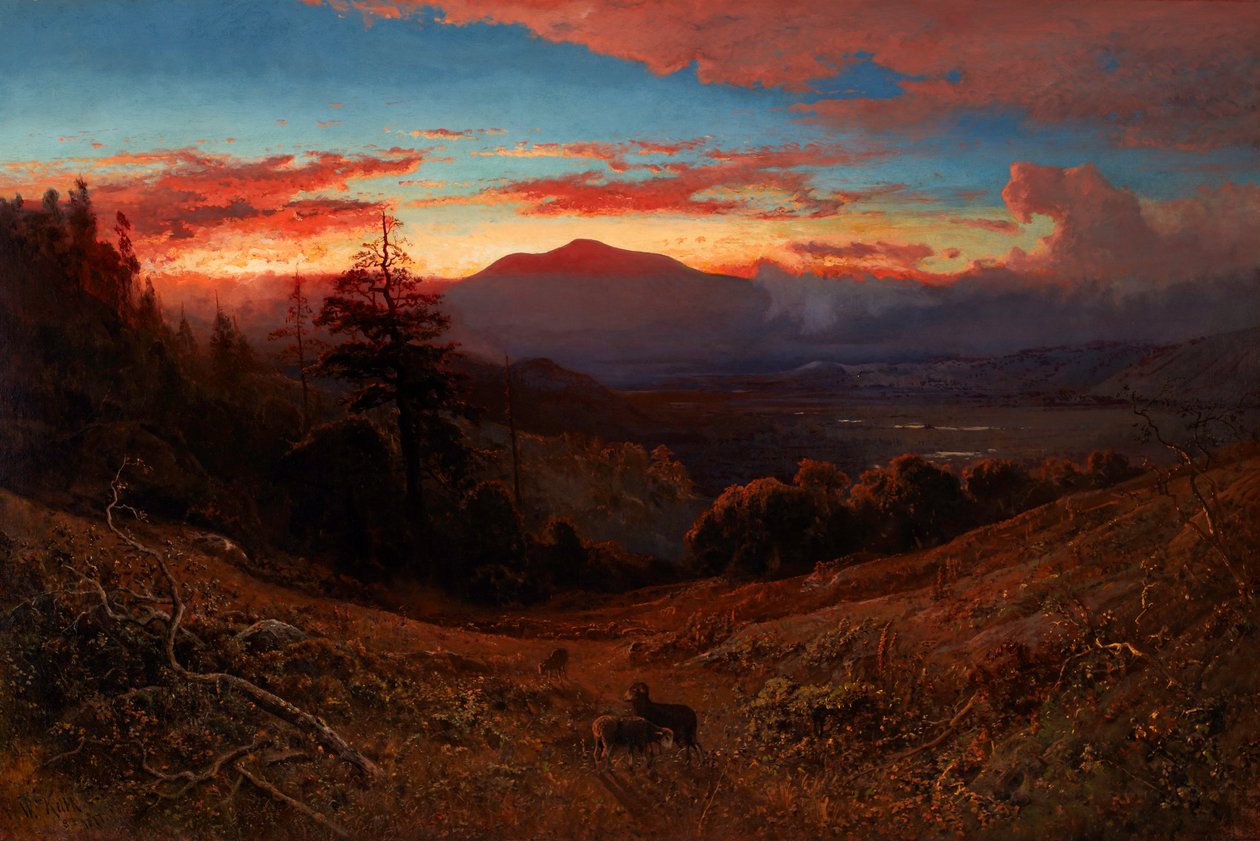 Auringonlasku Mount Diablo -vuorella (Marin Sunset) tekijältä William Keith