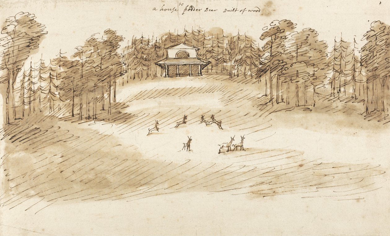 Deer Park (kynä ja muste pesulla paperille) tekijältä William Kent