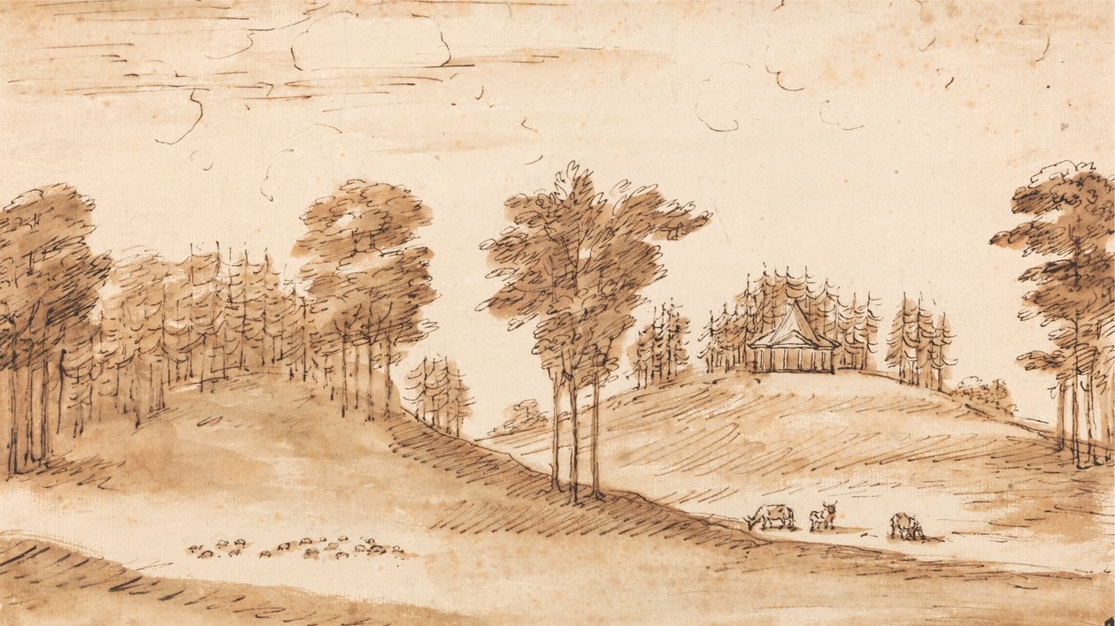 Suunnittelu paviljonkiin Deer Parkissa tekijältä William Kent