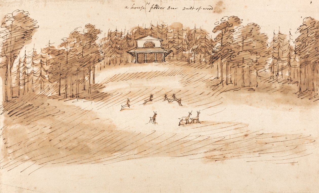 Suunnittelu paviljonkiin Deer Parkissa tekijältä William Kent