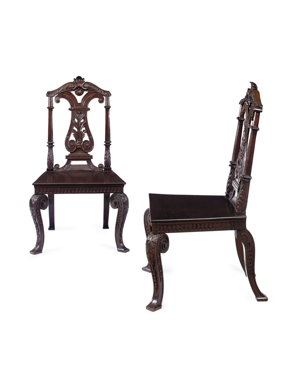 George II -salin tuolipari, toteuttaja James Moore nuorempi, n. 1727-31 (mahonki) tekijältä William Kent