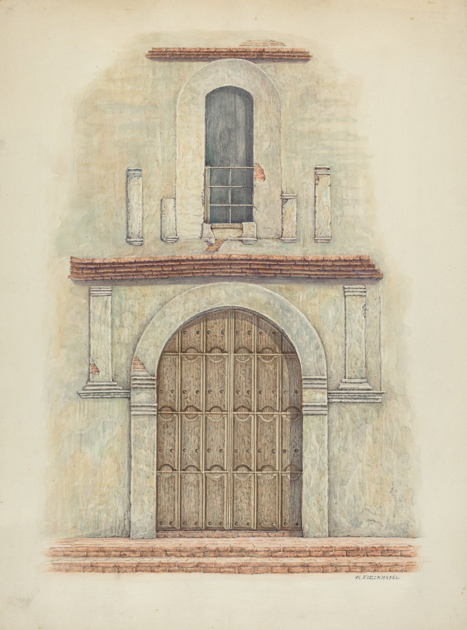 Arched Doorway Mission San Diego, n. 1942. tekijältä William Kieckhofel