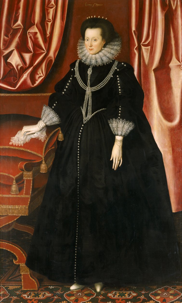 Elizabeth Drury, Exeterin kreivitär, n. 1615 (öljy kankaalle) tekijältä William Larkin