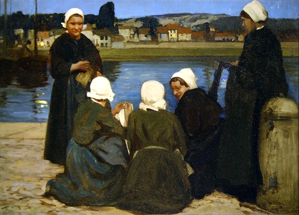 Breton Women (öljy kankaalle) tekijältä William Lee Hankey