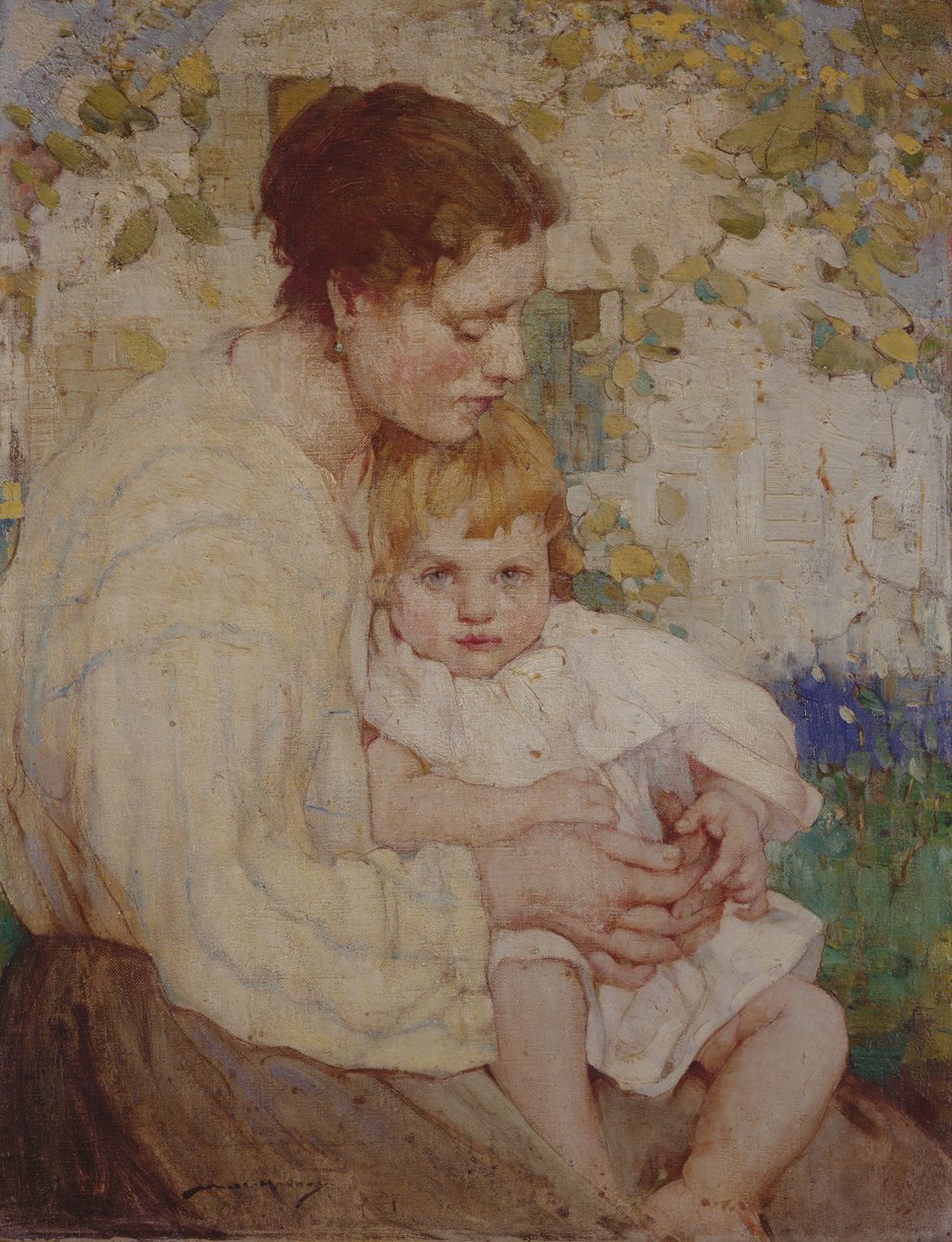 Äiti ja lapsi (öljy kankaalle) tekijältä William Lee Hankey
