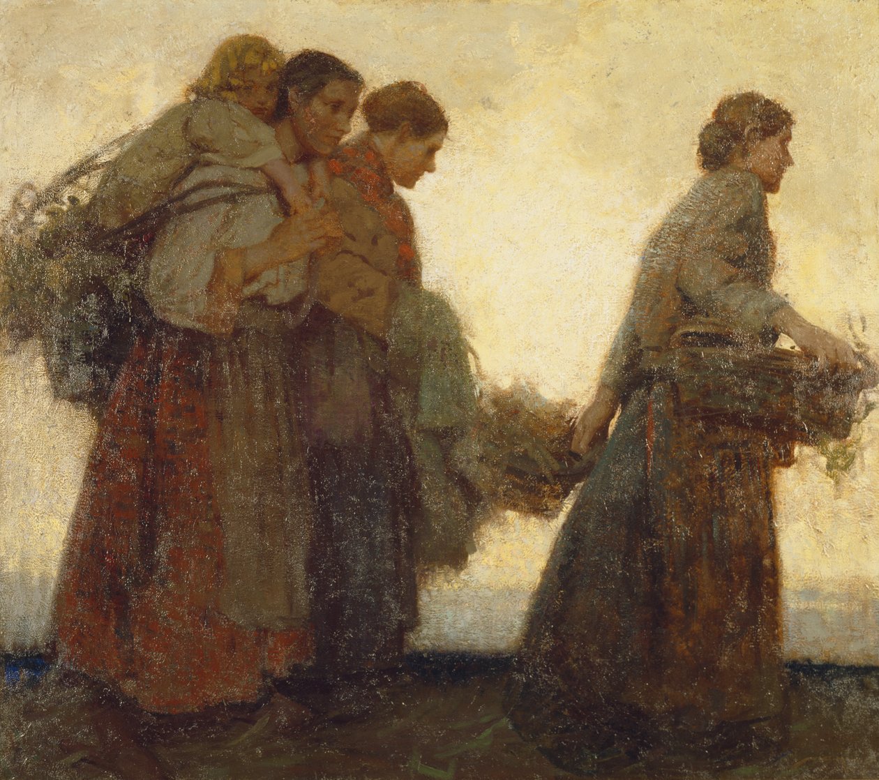 On the Dykes, n. 1910 (öljy kankaalle) tekijältä William Lee Hankey