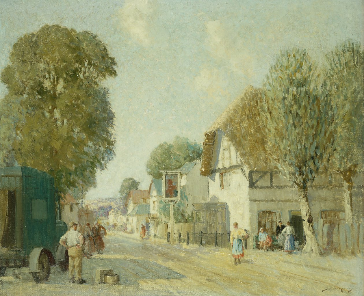 The Inn at Avebury (öljy kankaalle) tekijältä William Lee Hankey