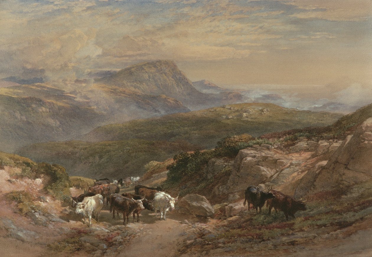 Kohtaus Ylämaalla, 1800-luku tekijältä William Leighton Leitch