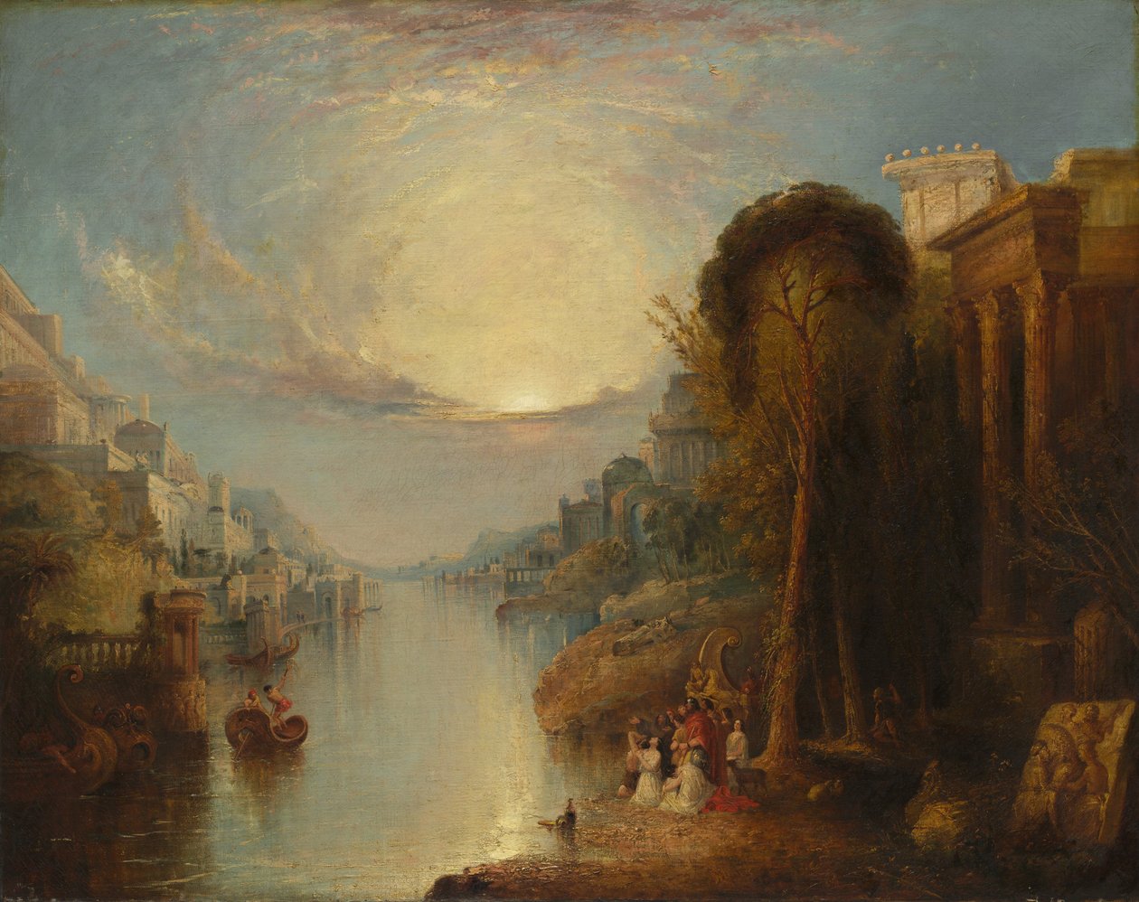 Carthage, n. 1830 (öljy kankaalle) tekijältä William Linton