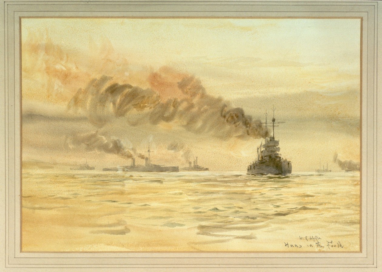 Luovutetut saksalaiset taistelualukset Firth of Forthissa tekijältä William Lionel Wyllie
