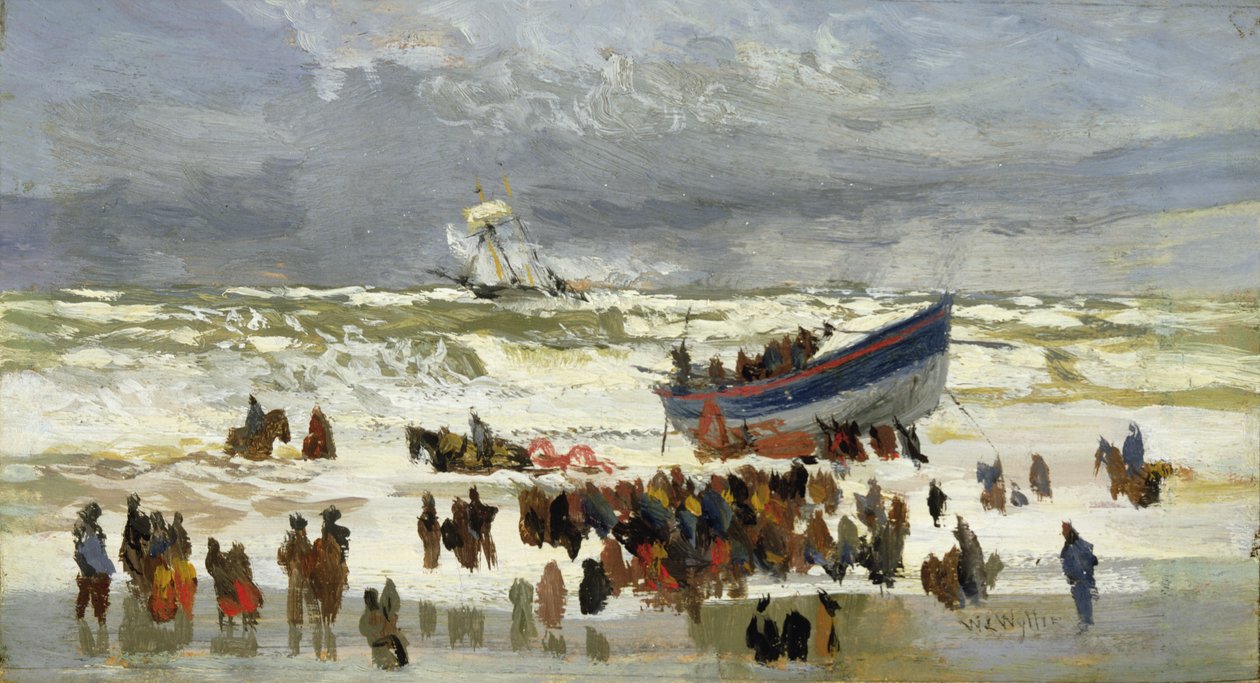 Pelastusveneen laukaisu tekijältä William Lionel Wyllie