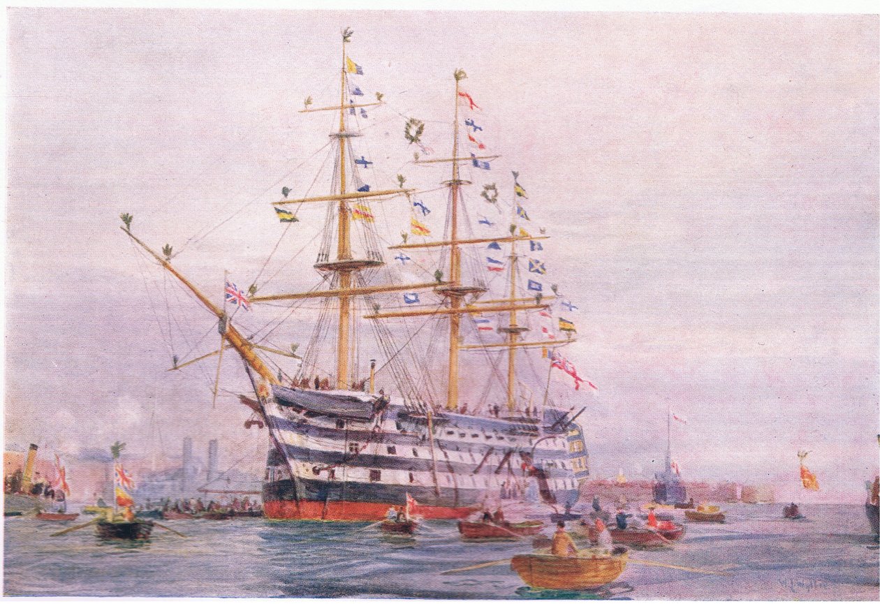 Trafalgarin vuosipäivä tekijältä William Lionel Wyllie