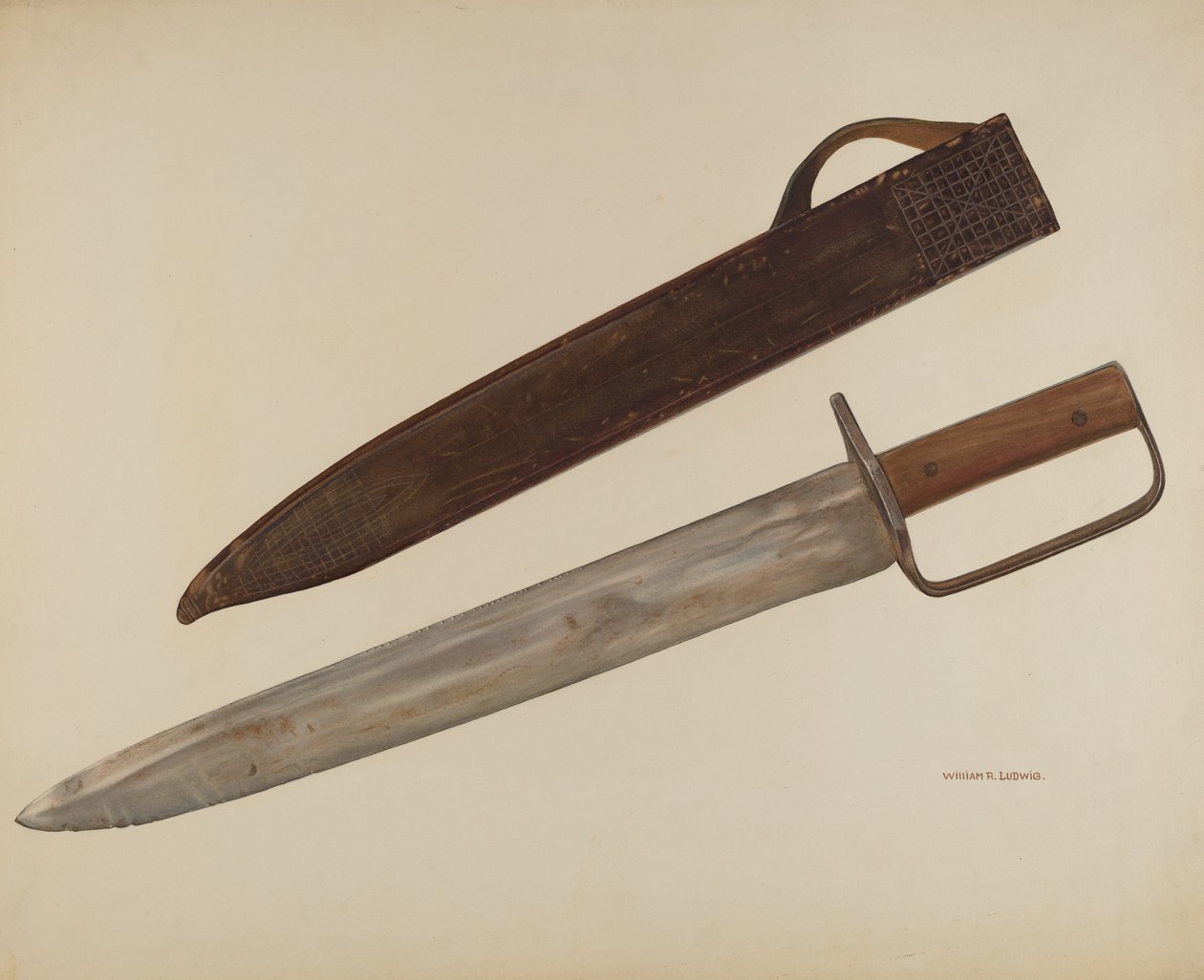 Kaivannon veitsi ja tuppi, c. 1941. tekijältä William Ludwig