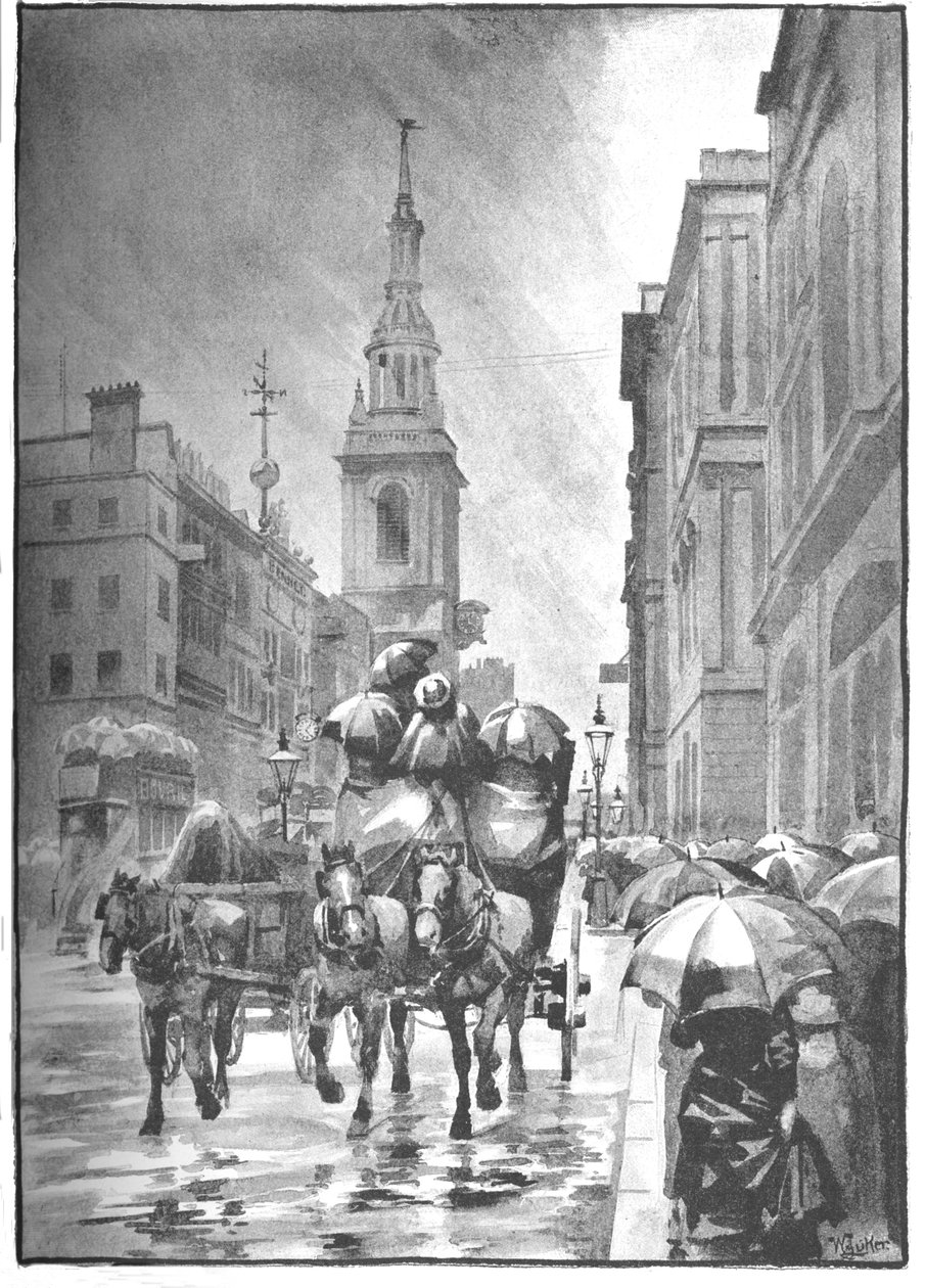 Cheapside - Sateinen päivä, 1891 tekijältä William Luker