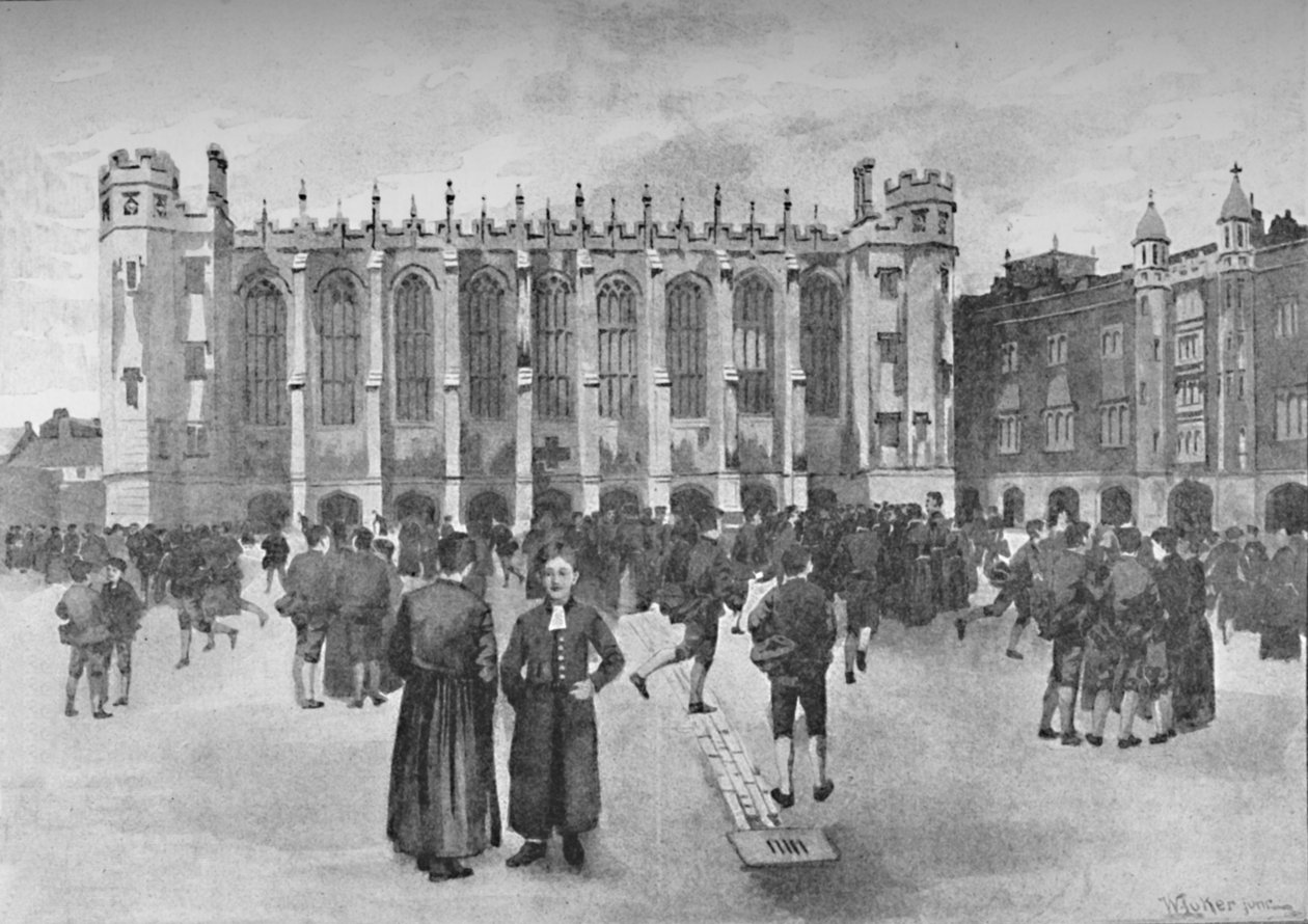 Christs Hospital, Newgate Street - Pojat leikkikentällä, 1891 tekijältä William Luker