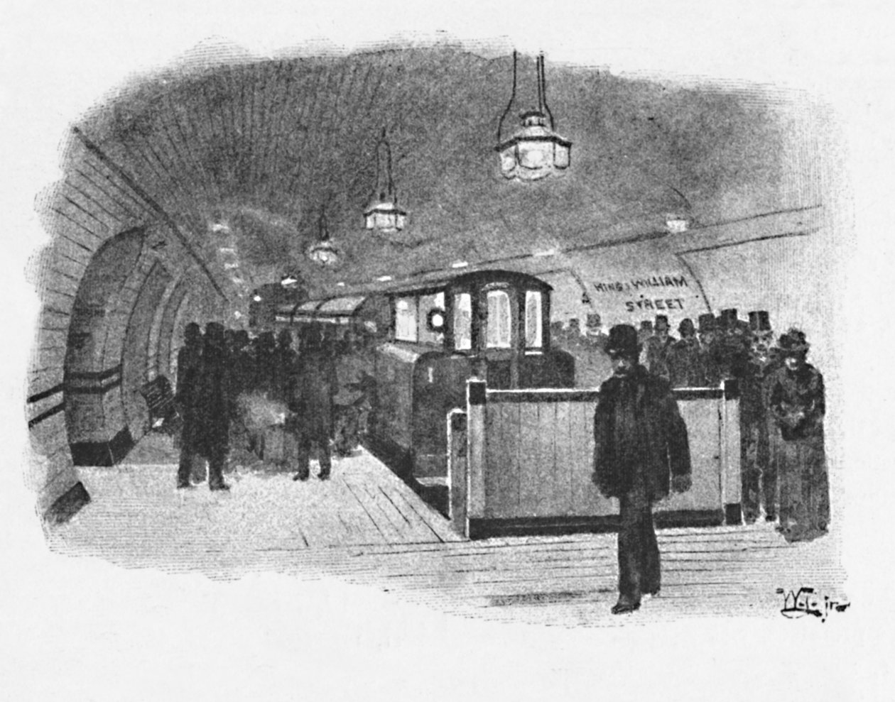 Electric Railway Station City ja Etelä-Lontoossa, King William Street, 1891 tekijältä William Luker