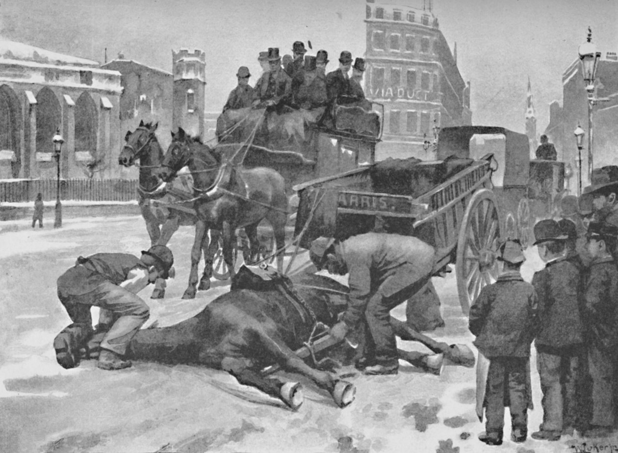 Holborn Viaduct - Liukas päivä, 1891 tekijältä William Luker