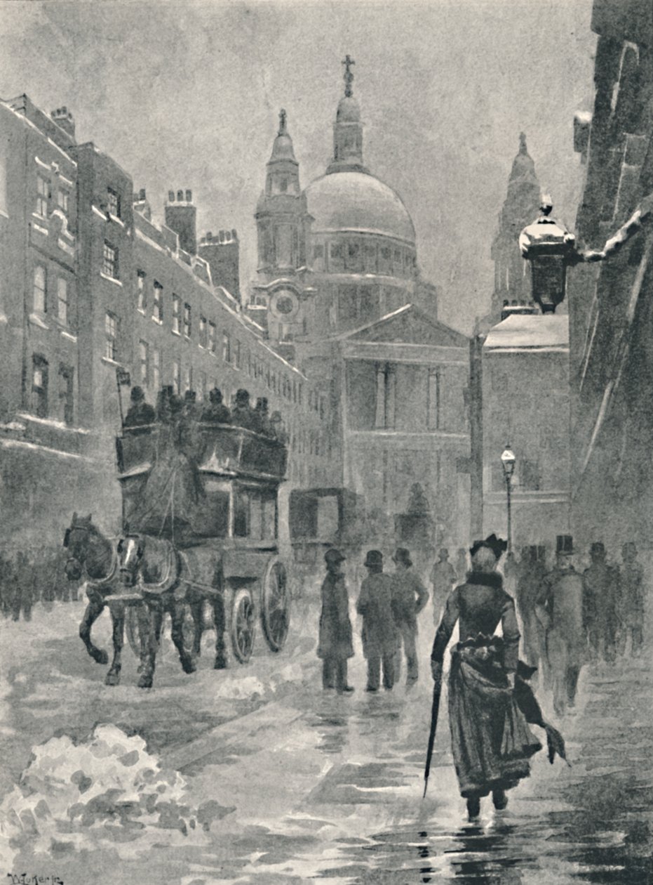 Ludgate Hill talviaamuna, 1891 tekijältä William Luker